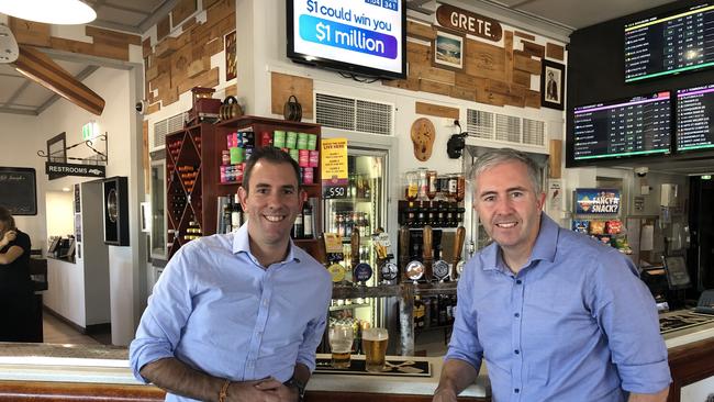 Opposition Treasury spokesman Jim Chalmers and Queensland senator Anthony Chisholm, who toured Queensland to see where Labor can 