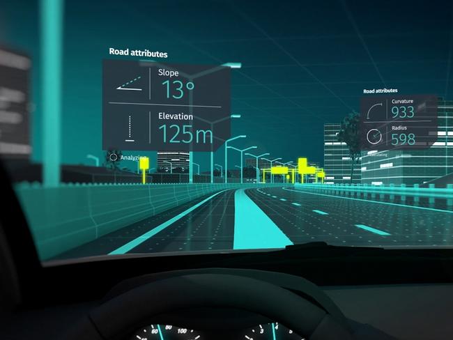 An in-car HUD on show at CES in Las Vegas. Source: Supplied.