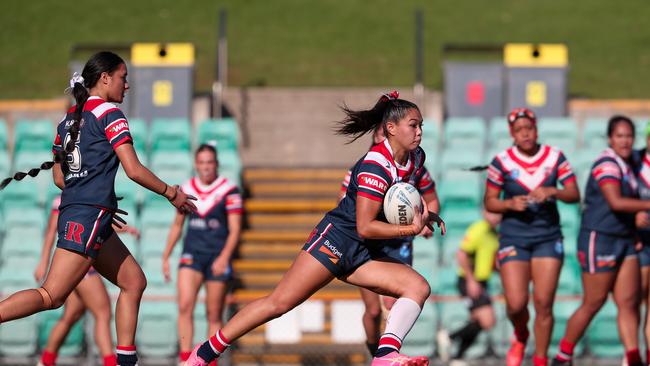 Tyra Ekepati.Picture: Adam Wrightson Photography. NSWRL Junior Reps Finals - Day 2Picture: Adam Wrightson Photography. Tarsha Gale Cup Elimination Final.Indigenous Academy Roosters vs Cronulla Sharks.Leichhardt Oval.14 April 2024.