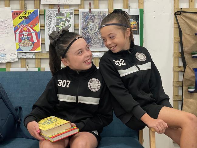 Ava Lee, 11, and her sister Ivy, 9, go to Central Coast Sports College at Kariong, which has been the fastest growing school in the region from 2018-2022. The girls, both aspiring soccer players, love everything about their school. Picture: NewsLocal