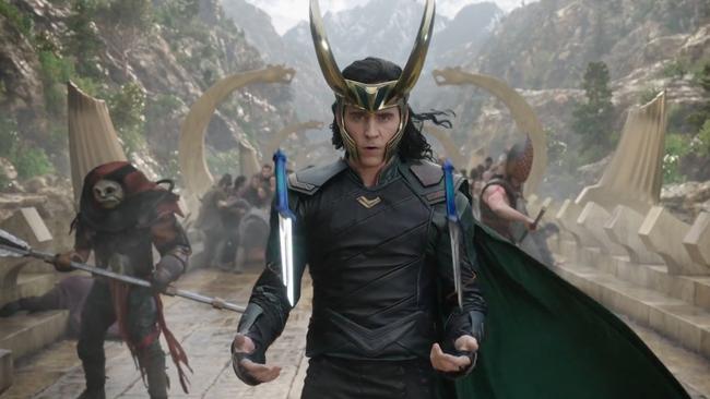 A scene from the Thor: Ragnarok trailer filmed on the giant Asgard set at Village Roadshow Studios. Picture: Marvel.