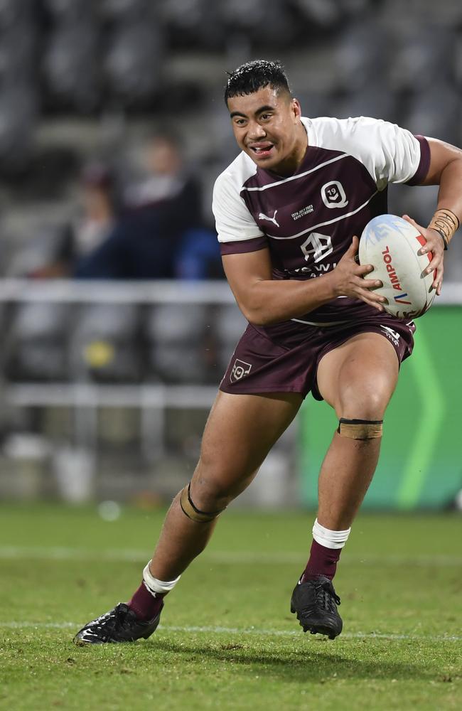 Broncos young gun Israel Leota in action for the Queensland under-19s. NRL Imagery