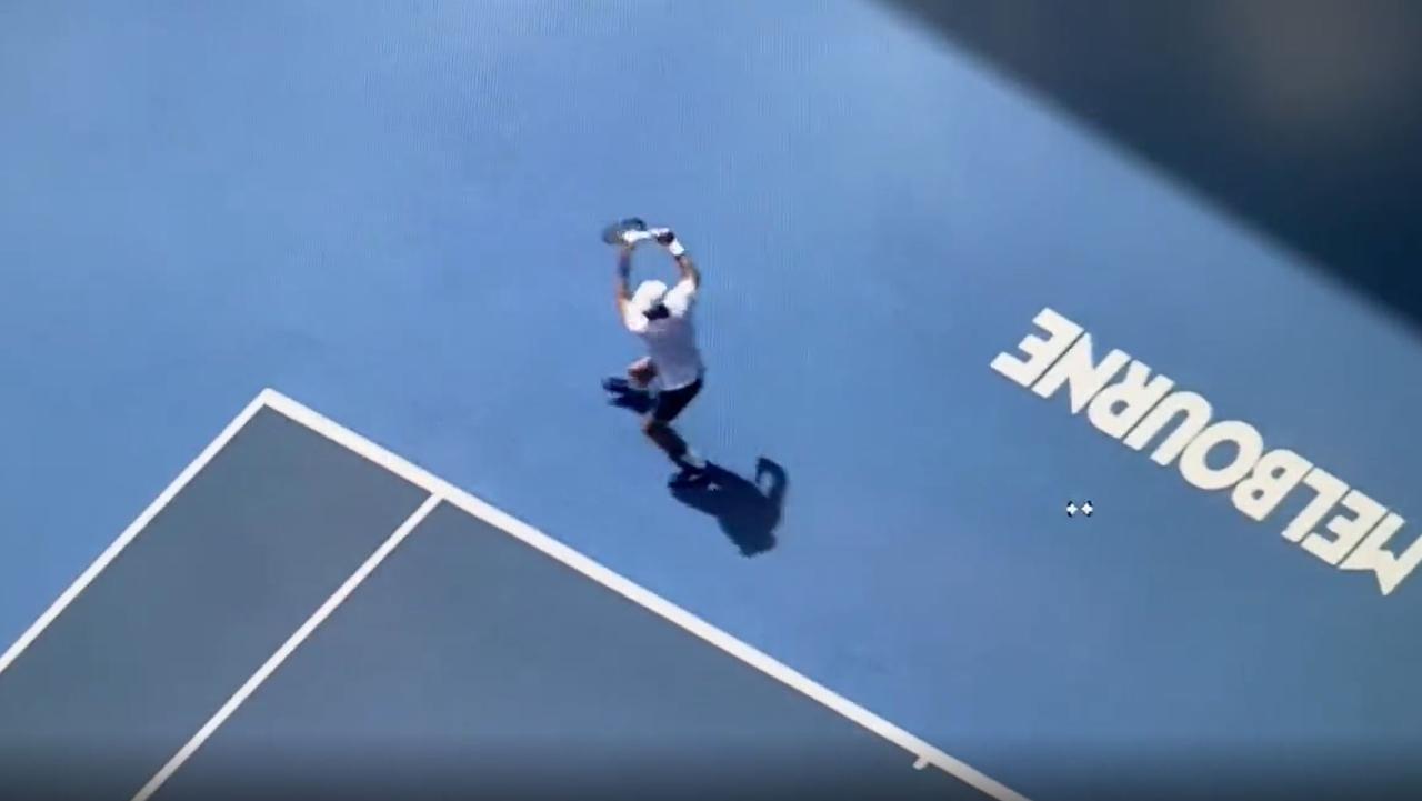Novak Djokovic trains ahead of the Australian Open. Picture: 9 News Melbourne
