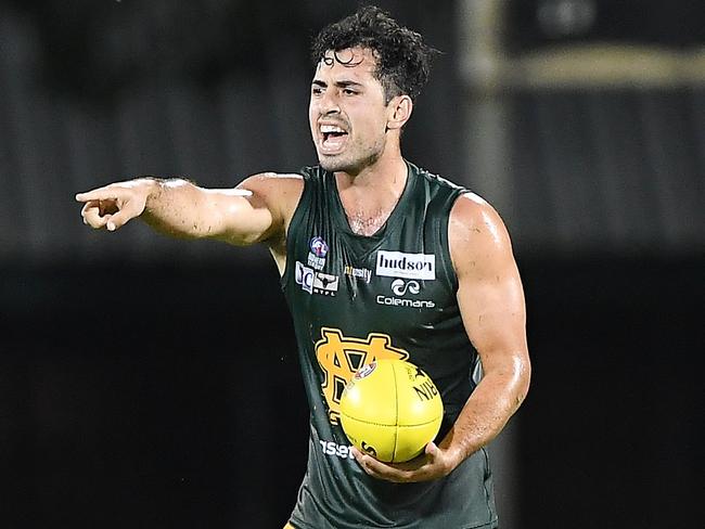 Nathaniel Paredes in his first game as St Marys captain. Picture: Felicity Elliott / AFLNT Media