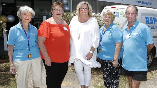 June Skimmings, Gerry Lindeman, Danielle Barrett, Ann James and Dean Anderson at the RSPCA, Tweed Heads. Picture: Richard Mamando.