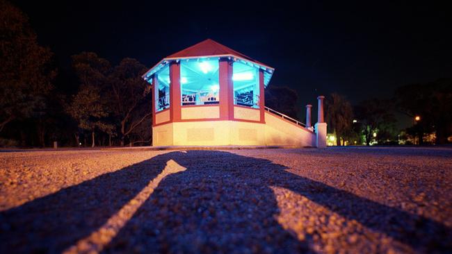 In 2001, the rotunda in Canley Vale Park was lit with ultraviolet blue lights to prevent heroin users from finding veins and shooting up. Picture: Guy Wilmott