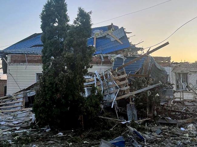 This handout photograph released by the Kursk Region Governov Alexei Smirnov in his Telegram channel shows damages in the town of Sudzha on August 6, 2024, caused by shelling from Ukranian forces in Russia's Kursk Region. Russia said on August 6, 2024 that it had repelled an attempted incursion by the Ukrainian army into the Kursk border region, after several operations of the same type claimed in recent months by a group of pro-kyiv fighters. According to the acting governor of the Kursk region, Alexei Smirnov, soldiers of the Ukrainian army carried out "breakthrough attempts" in the Sudzha and Korenevo districts. (Photo by Governor of Kursk Region / AFP) / RESTRICTED TO EDITORIAL USE - MANDATORY CREDIT "AFP PHOTO / GOVERNOR OF KURSK REGION"  - NO MARKETING NO ADVERTISING CAMPAIGNS - DISTRIBUTED AS A SERVICE TO CLIENTS