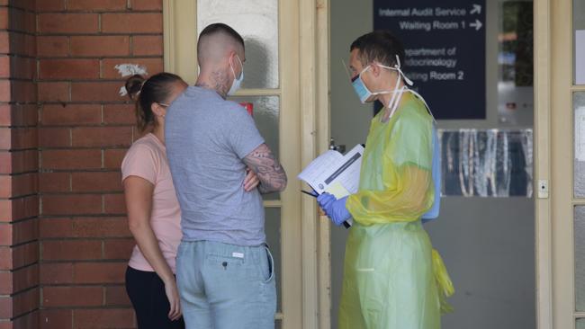 The COVID-19 Testing Facility at the Prince of Wales Hospital in Randwick. Picture: Christian Gilles