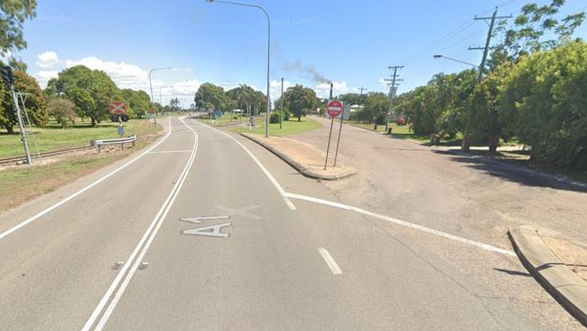 A semi-trailer crashed into a parked truck in Home Hill this morning blocking the Bruce Highway, near Seventh Ave. Picture: Google Maps.