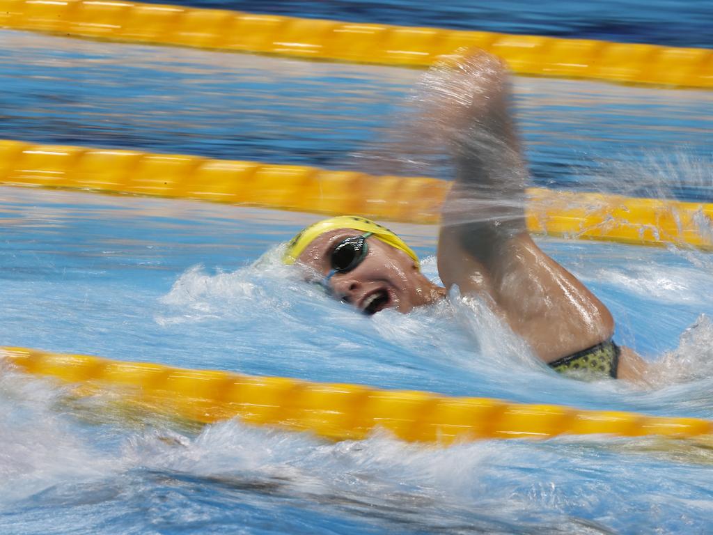 Australia’s Ariarne Titmus in the women’s 800m freestyle heats, at the Tokyo Aquatics Centre. Picture: Alex Coppel