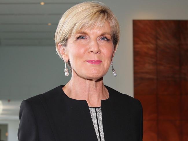 Foreign Affairs Minister Julie Bishop with Professor Andrew Campbell at Parliament House in Canberra. Professor Andrew Campbell is Chief Executive Officer of the Australian Centre for International Agricultural ResearchPicture Gary Ramage