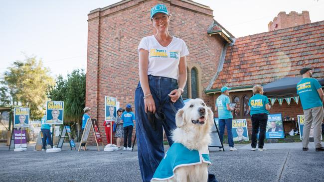 Zoe Daniel with her dog Tully. Picture: Nadir Kinani