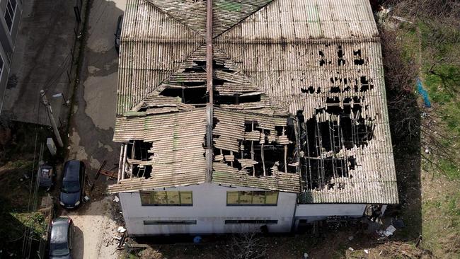 This aerial photograph shows a view of the burnt down nightclub. Picture: Stringer / AFP