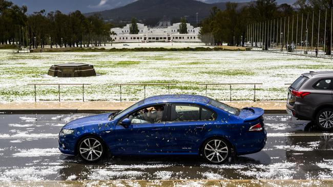 Authorities and insurers will begin tallying the damage bill from a freak hailstorm which struck Canberra. Photo: Rohan Thomson/Getty Images