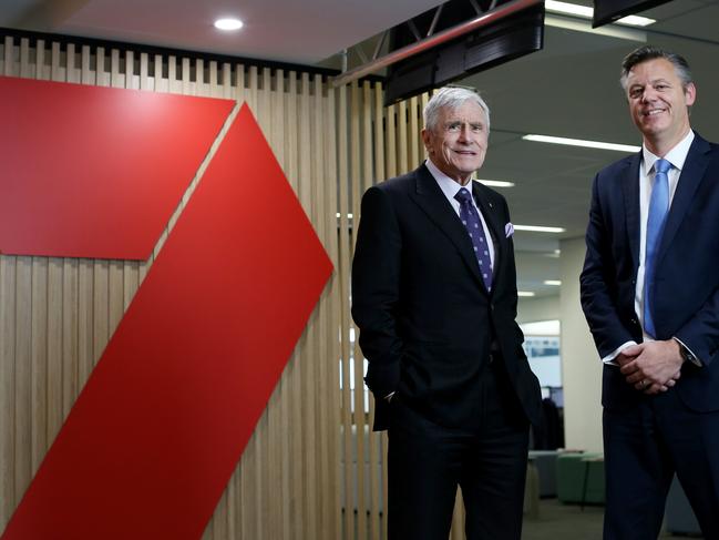 (L to R) Seven West media boss Kerry Stokes pictured with new Seven CEO James Warburton in Sydney on Friday, 16th August 2019. picture Nikki Short