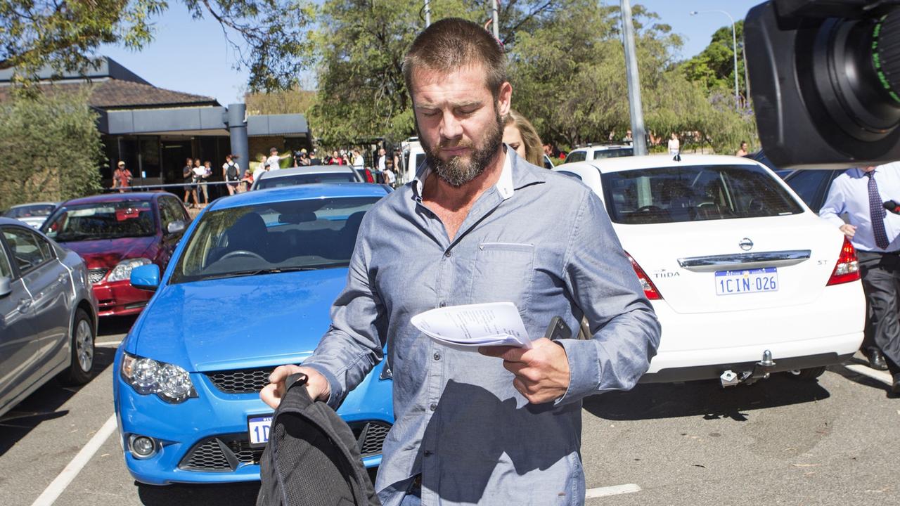 Ben Cousins leaves Armadale Court. Picture: Steve Ferrier The West Australian.