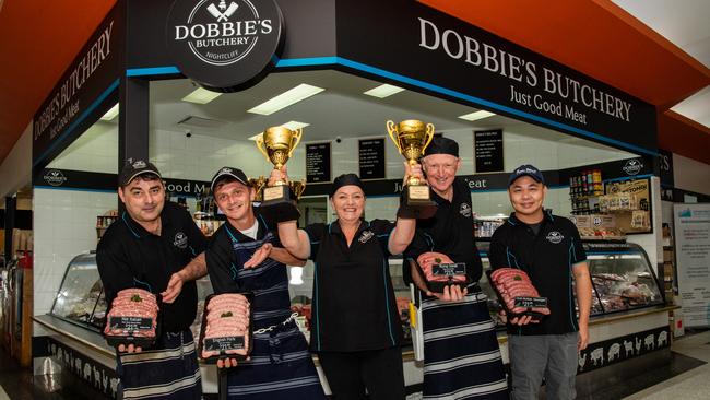 Dobbie's Butchery from left to right Terry Fauser, Brett Thompson, Rachael Dobbie, Richard Dobbie and Rob Wang