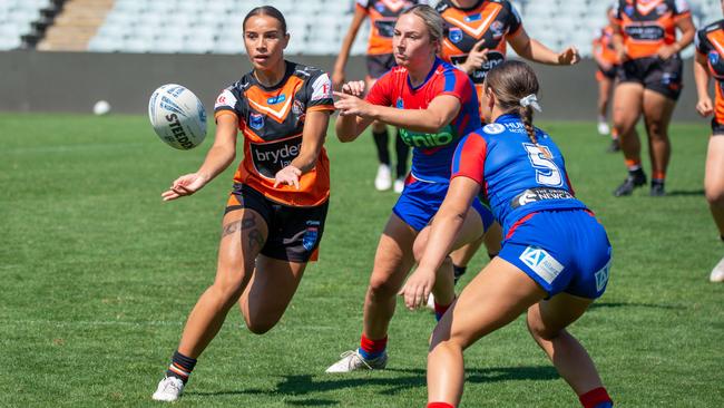 Tiana-Lee Thorne playing in the Tarsha Gale Cup in 2023. Picture: Thomas Lisson