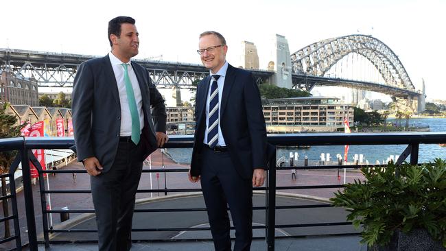 Itay Tuchman with RBA governor Philip Lowe at a Citi function in Sydney last year. Picture: James Croucher