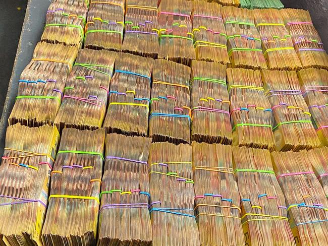 A man has been charged after police seized $830,000 in cash at the Gold Coast Airport. Picture: Australian Federal Police