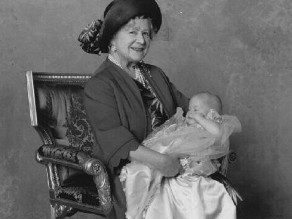 Prince Harry is seen here with the late Queen Mother at his christening in 1984. Harry was dressed in traditional christening robe of Honiton lace. Picture: Royals