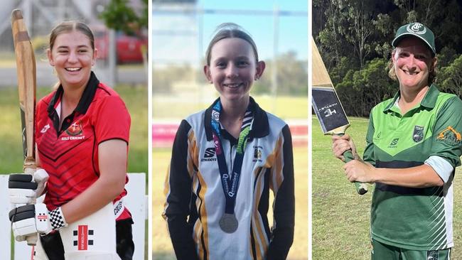 Rockhampton cricketers Adelaide McArthur, Ella Stewart and Jodie Kraatz.