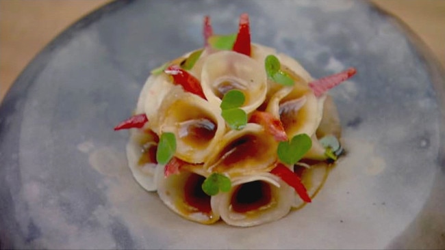 Jock Zonfrillo's pickled kohlrabi dish.