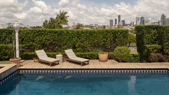 The home has a pool and spa.