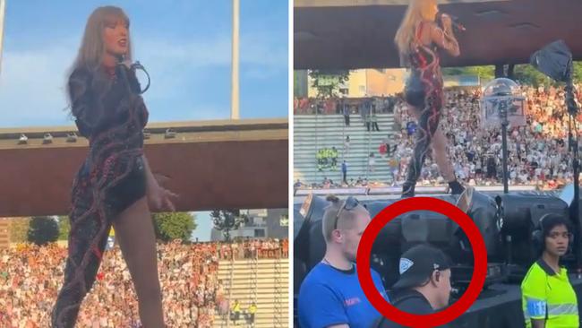 Video shows security guard’s  efforts to protect Taylor Swift during Eras Tour concerts.