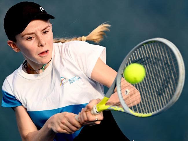 Echuca’s Isabella Crossman is a rising star in the sport. Picture: Tennis Australia/ BRADLEY KANARIS