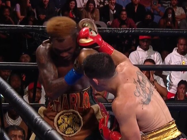 Castano hurt Charlo in the early stages.