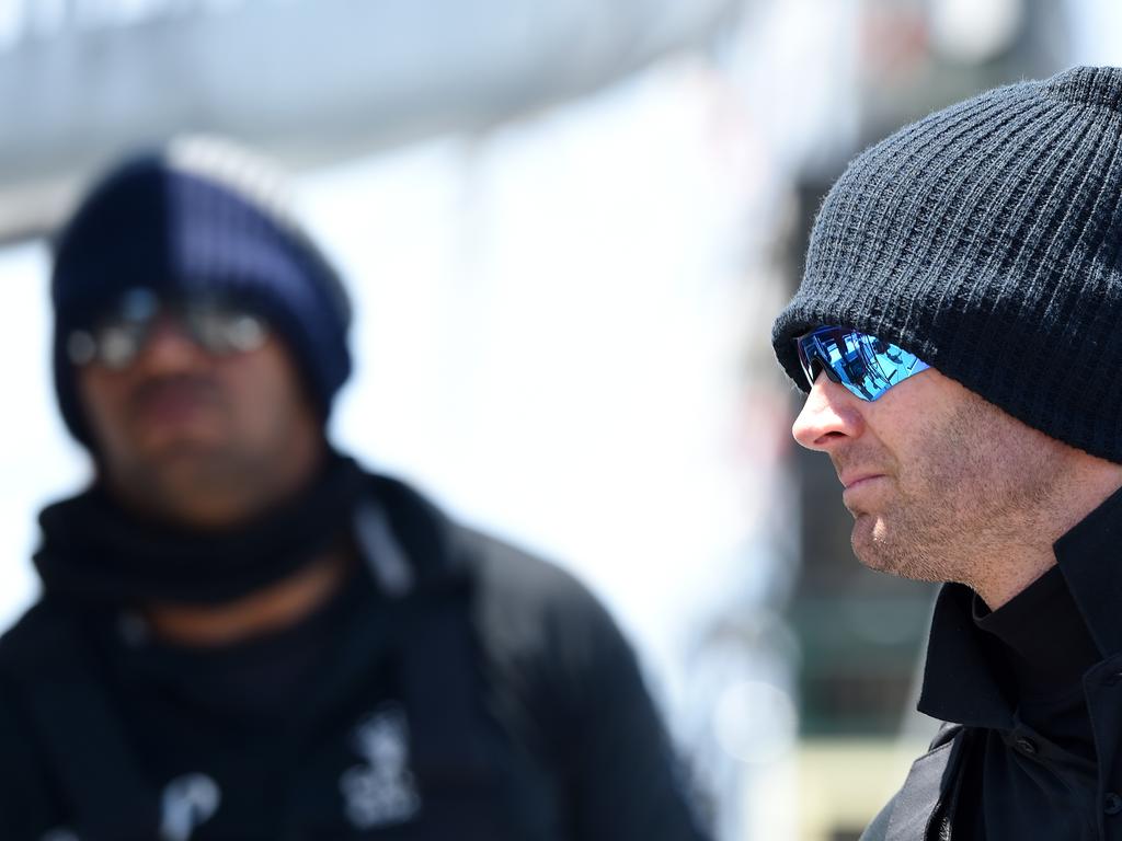 Clarke return to dock on Perpetual Loyal after retiring from the Sydney Hobart yacht race. Picture: AAP Image/Paul Miller