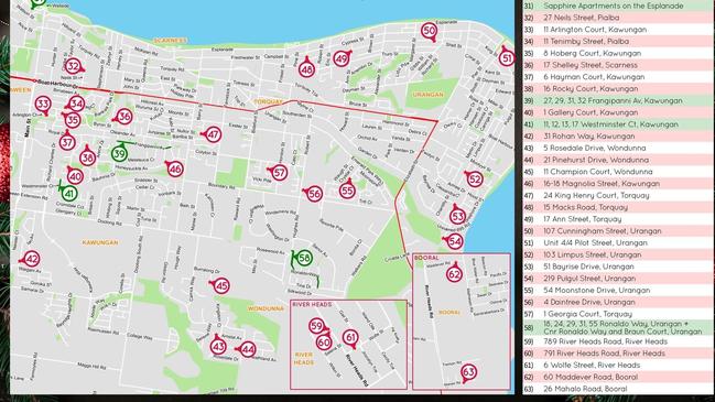 Fraser Coast Christmas lights map 2. Photo: Fraser Coast Regional Council.