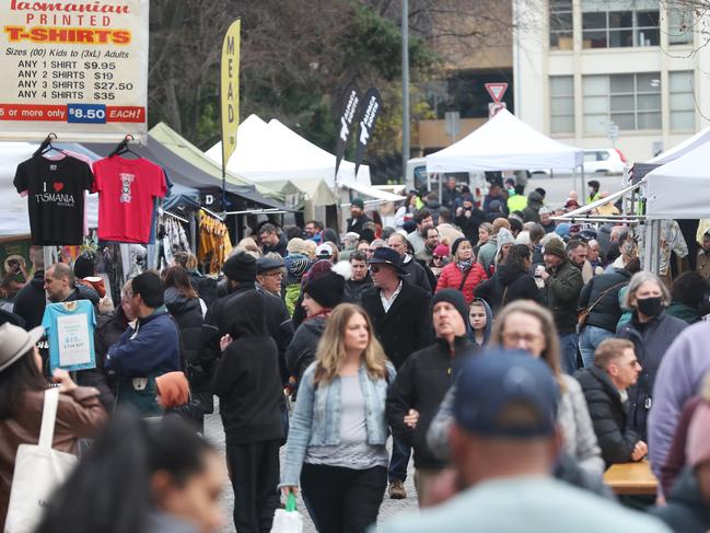 Sixty volunteers are needed to ensure Tasmania's Own Market/Salamanca Market meets Covid-safe requirements. Picture: Nikki Davis-Jones