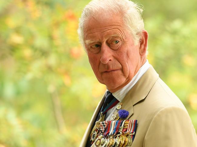 The Prince of Wales during a national service of remembrance at the National Memorial Arboretum in Alrewas, central England. Picture: AFP