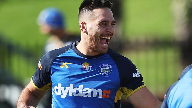 Corey Norman during Parramatta Eels training yesterday. Picture: Phil Hillyard