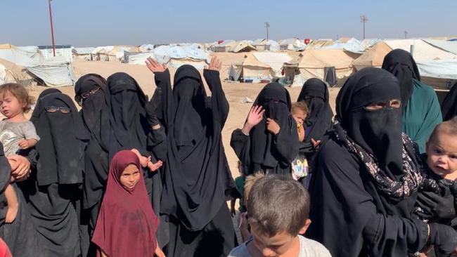 Australian women and children at the Al-Hawl camp in northeast Syria. Picture: Supplied