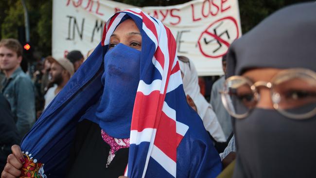 Campaign Against Racism and Fascism members demonstrate outside Milo Yiannopoulos's sold out shows at the Melbourne Pavilion. Picture: AAP