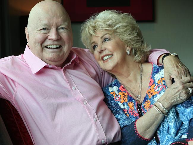 Bert Newton celebrates his 80th birthday with his wife Patti. Picture: David Caird