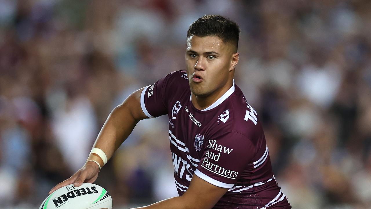 Josh Schuster starred in his return from injury, igniting the Sea Eagles’ attack, playing a role in multiple Manly tries. Picture: Getty Images.