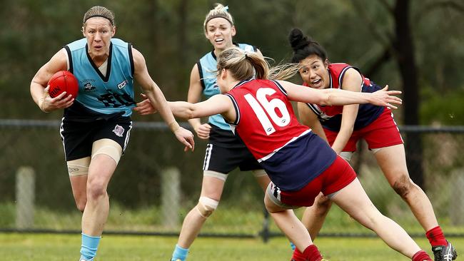 Meg Hutchins is one of the most accomplished defenders in Victorian women’s football. Picture: Paul Loughnan.