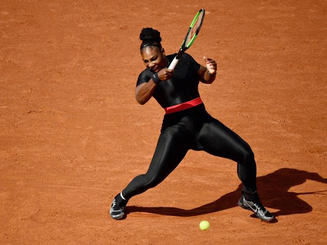 Serena Williams in her banned ‘Black Panther’ catsuit. Picture: Christophe Simon/AFP