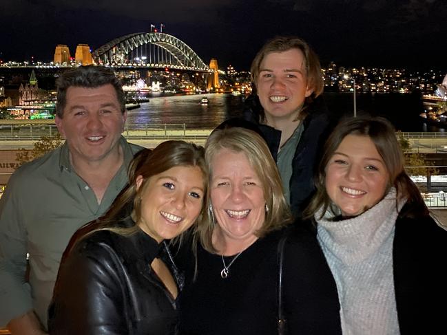 She (far right) and her family are participating in the The Kids’ Cancer Project’s Better Challenge this month to raise awareness and funding. Picture: Supplied via NCA NewsWire