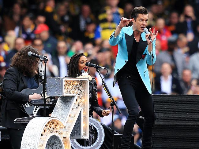 The Killers on stage at the MCG. Picture: Mark Stewart