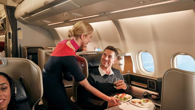 Qantas business class in its A330 aircraft.