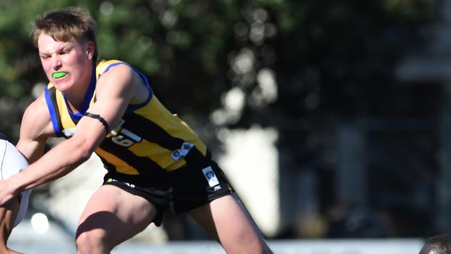 Tyson Milne had 21 disposals for Sandringham on Sunday. Picture: Steve Tanner