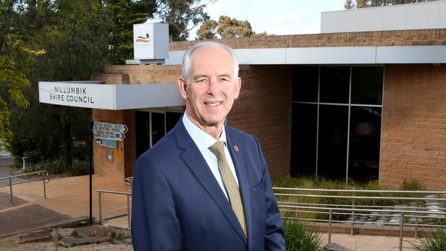 Former Nillumbik mayor Peter Clarke outside the council offices. Picture: Mark Wilson