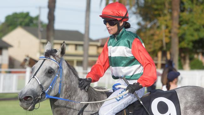 Jockey Belinda Hodder rode Astrophysics to a win for Lismore trainer Owen Glue at Grafton today. Photo Adam Hourigan