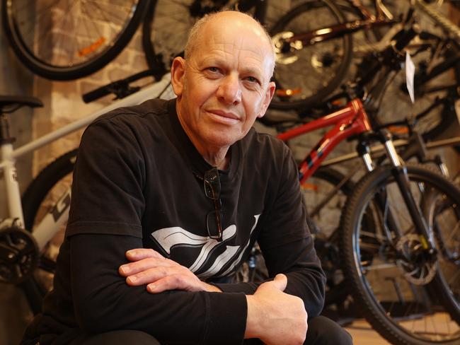 Michael Kamahl, is the Owner of Wooly's Bikes in Paddington and he will have to close the store after today due to the new Covid restrictions announced today on retail stores in Greater Sydney. Picture: David Swift