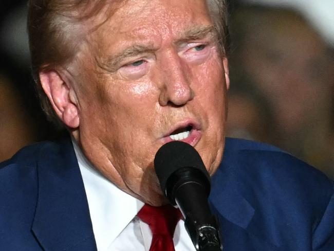 Former US President and Republican presidential candidate Donald Trump speaks during a campaign rally at the Expo World Market Center in Las Vegas, Nevada, on September 13, 2024. (Photo by Patrick T. Fallon / AFP)